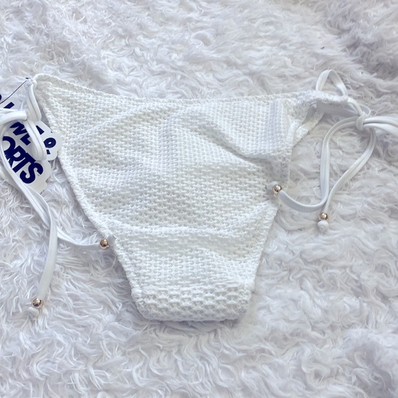 NWT Love & Sports White with Gold hardware Bathing Suit Bottom - Picture 4 of 7